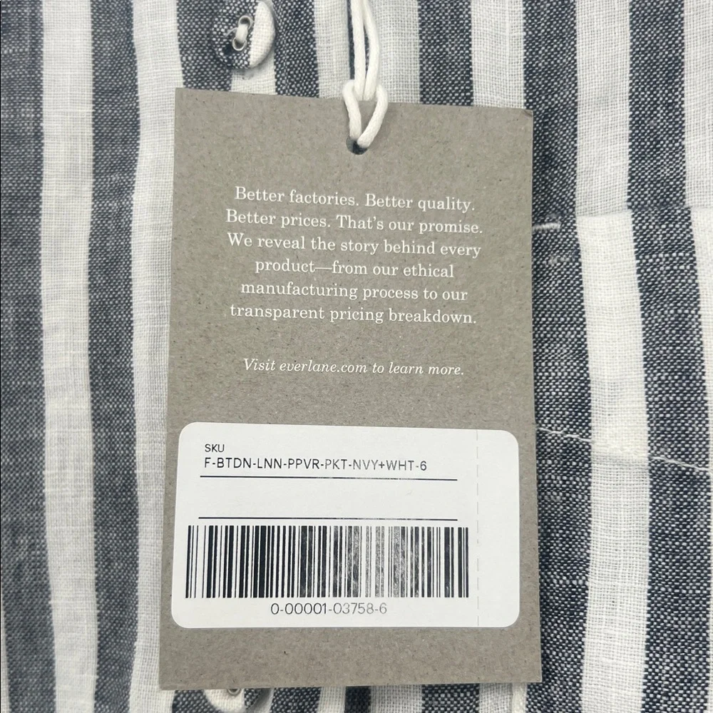 Everlane Navy and White Striped Shirt - Picture 3 of 10